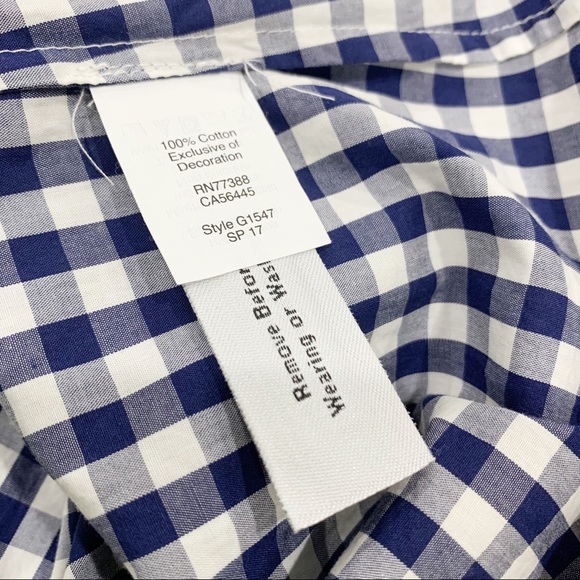 Madewell Smocked Gingham Off the shoulder top - Picture 8 of 9